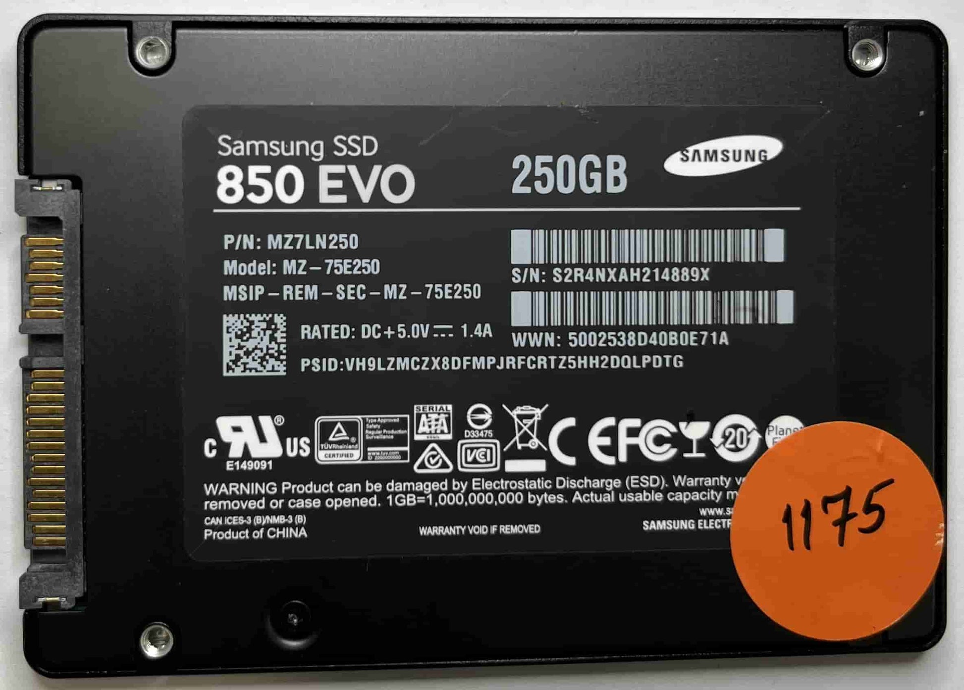 SAMSUNG MZ-75E250 MZ7LN250 (1175) SSD for Sale