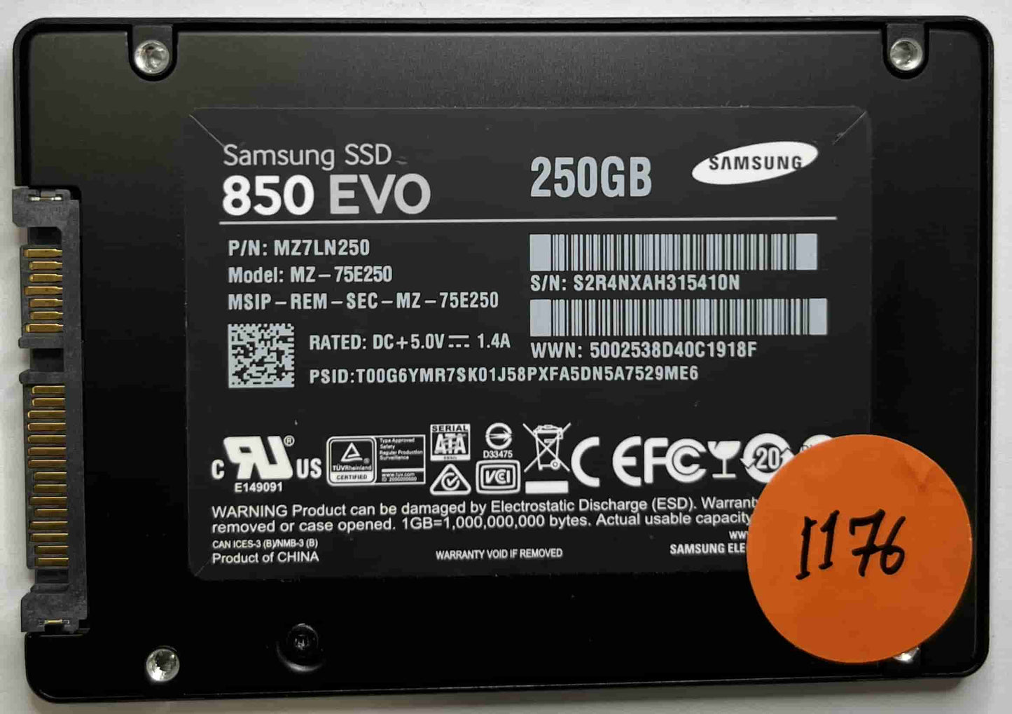 SAMSUNG MZ-75E250 MZ7LN250 (1176) SSD for Sale