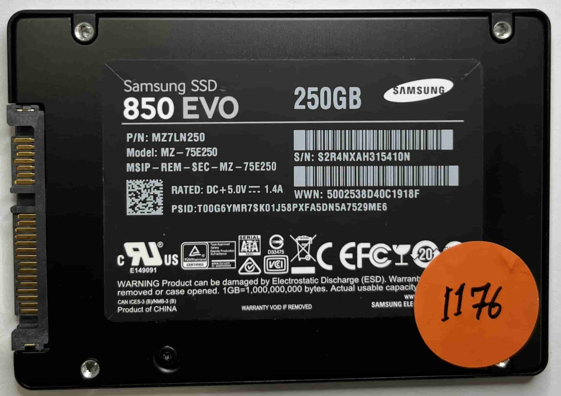 SAMSUNG MZ-75E250 MZ7LN250 (1176) SSD for Sale