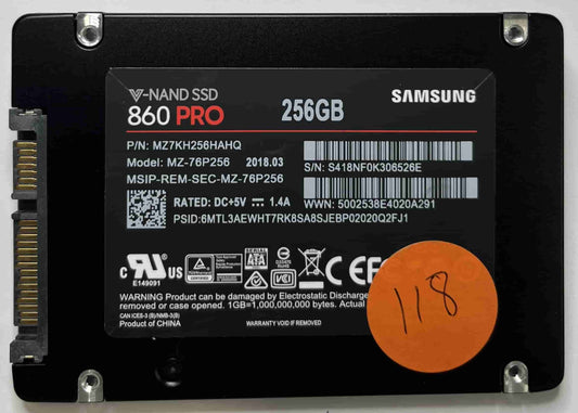 SAMSUNG MZ-76P256 MZ7KH256HAHQ (118) SSD for Sale