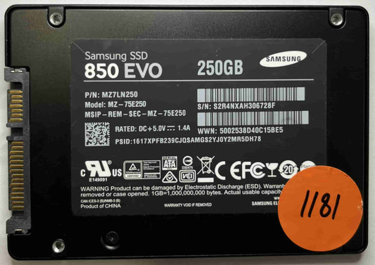 SAMSUNG MZ-75E250 MZ7LN250 (1181) SSD for Sale