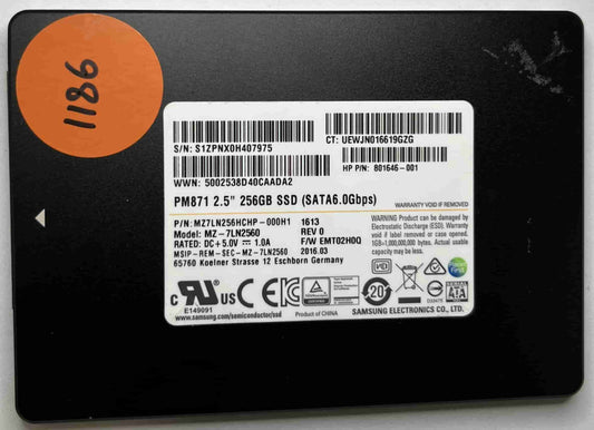 SAMSUNG MZ-7LN2560 MZ7LN256HCHP-000H1 (1186) SSD for Sale