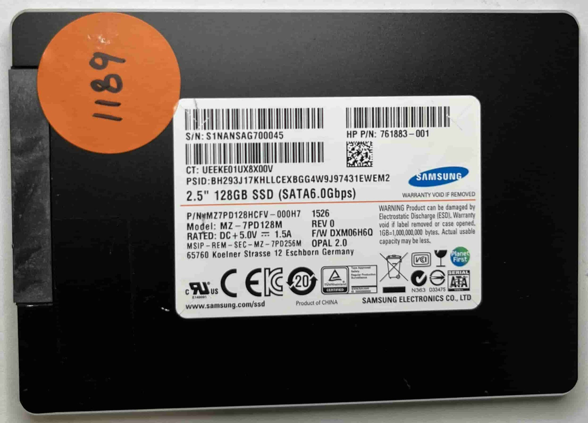 SAMSUNG MZ-7PD128M MZ7PD128HCFV-000H7 (1189) SSD for Sale
