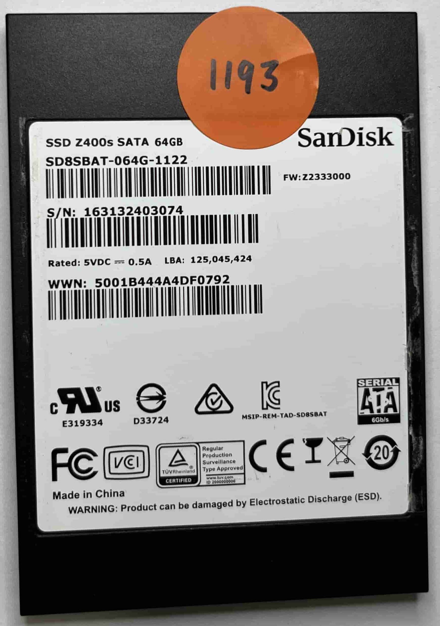 SANDISK SD8SBAT064G1122 (1193) SSD for Sale