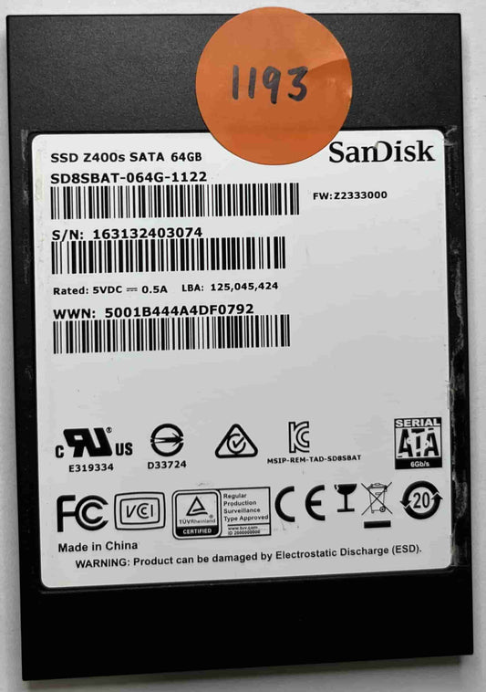 SANDISK SD8SBAT064G1122 (1193) SSD for Sale