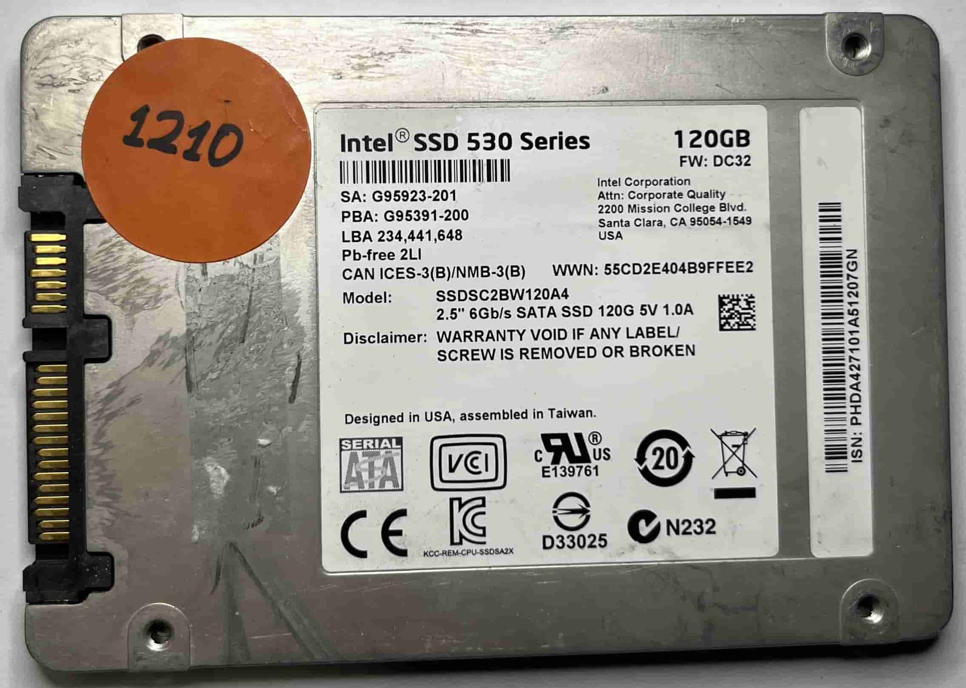 INTEL SSDSC2BW120A4 (1210) SSD for Sale