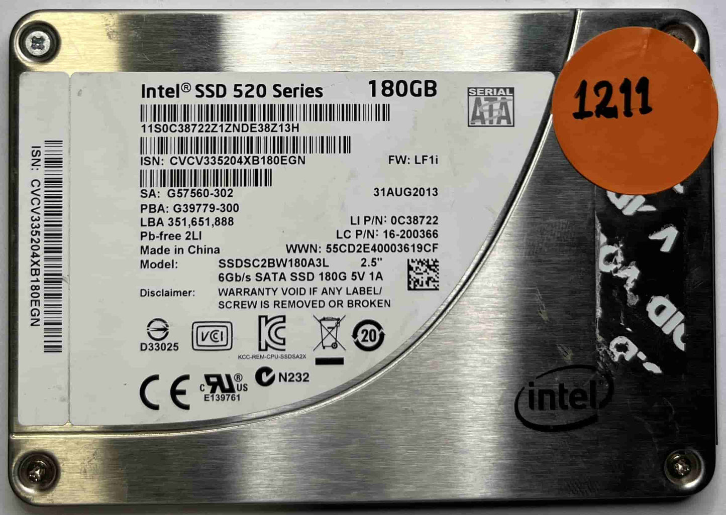 INTEL SSDSC2BW180A3L (1211) SSD for Sale