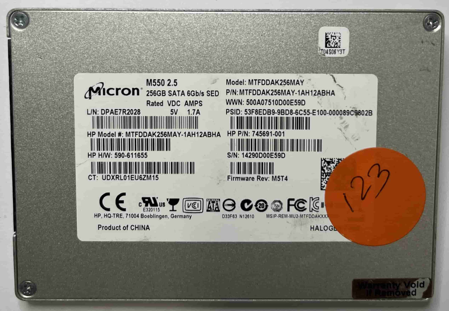 MICRON MTFDDAK256MAY MTFDDAK256MAY (123) SSD for Sale