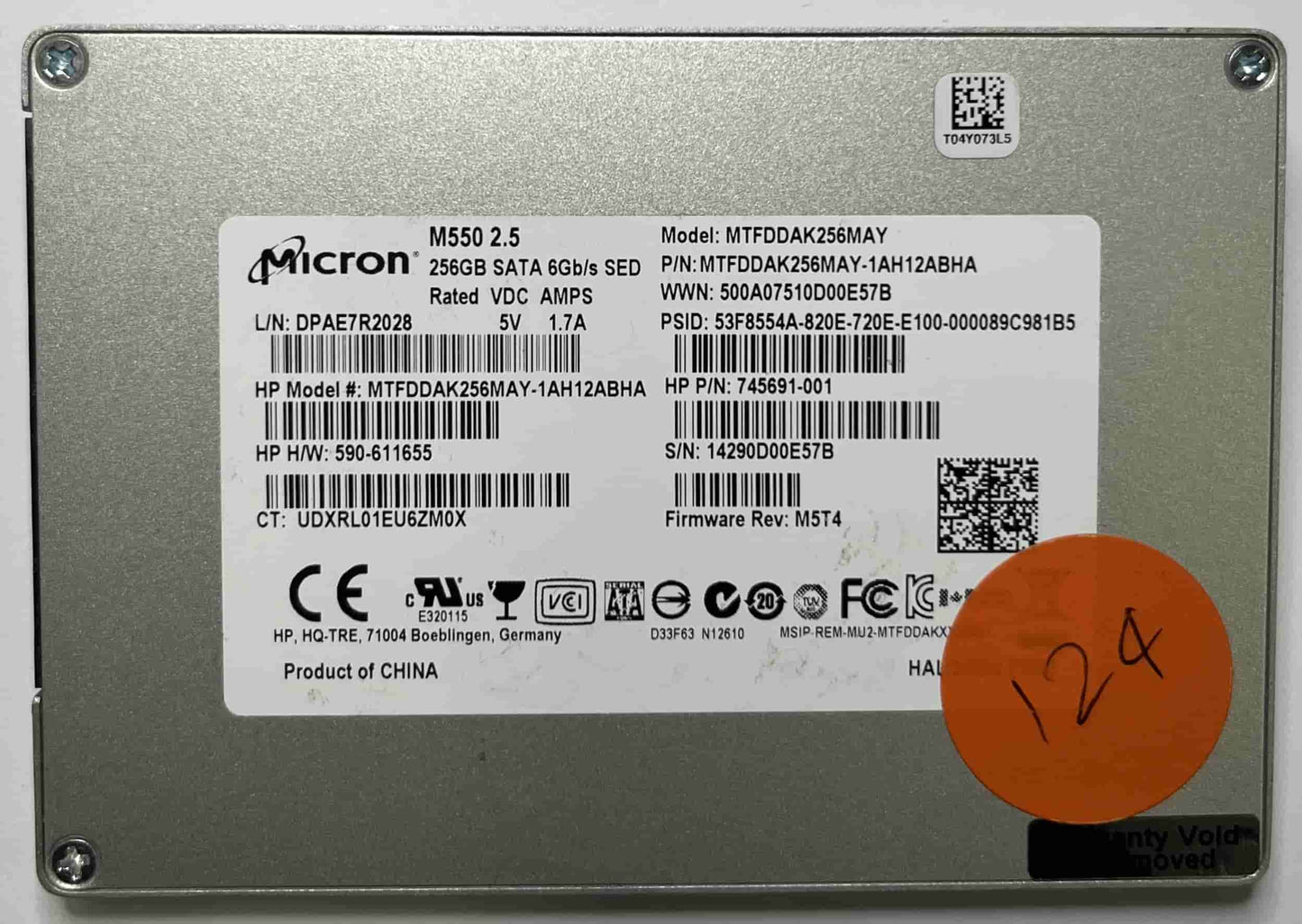 MICRON MTFDDAK256MAY MTFDDAK256MAY (124) SSD for Sale