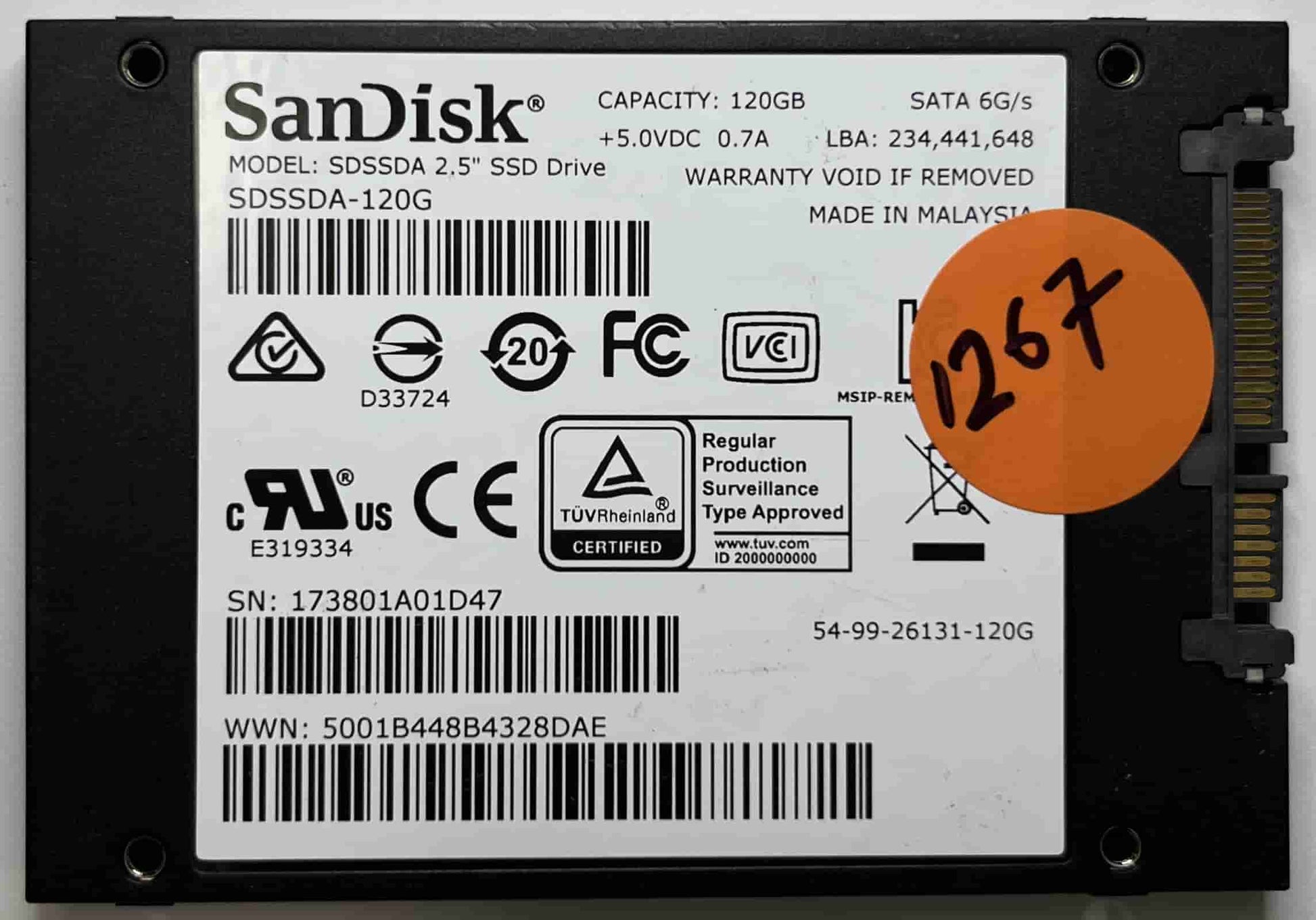 SANDISK SDSSDA120G (1267) SSD for Sale