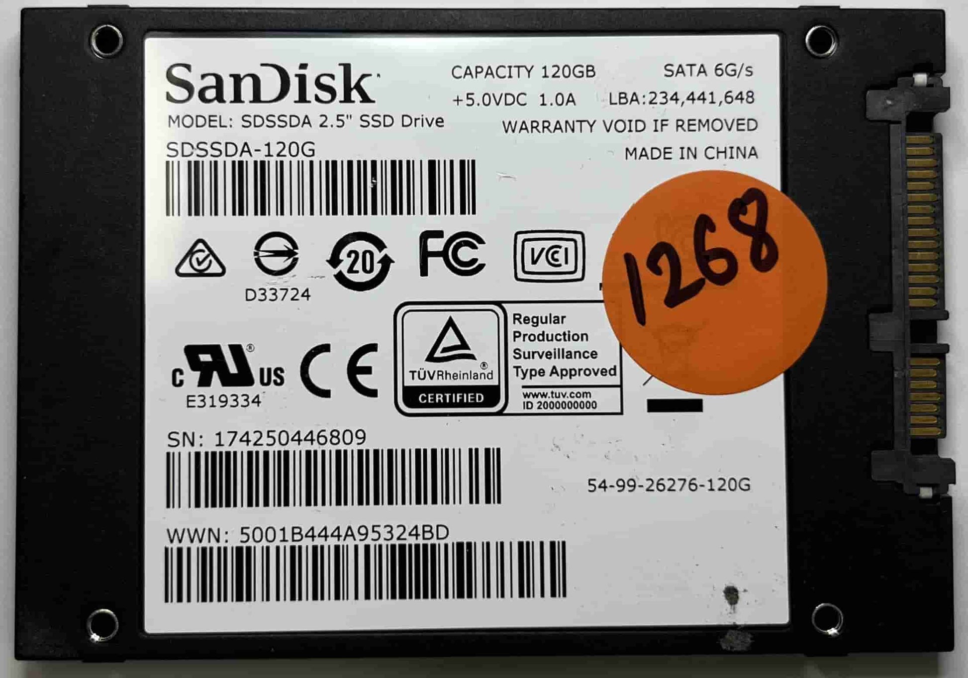 SANDISK SDSSDA120G (1268) SSD for Sale