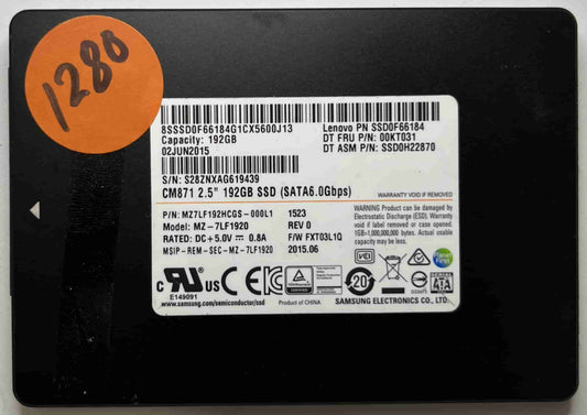 SAMSUNG MZ-7LF1920 MZ7LF192HCGS-000L1 (1280) SSD for Sale