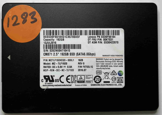 SAMSUNG MZ-7LF1920 MZ7LF192HCGS-000L1 (1283) SSD for Sale