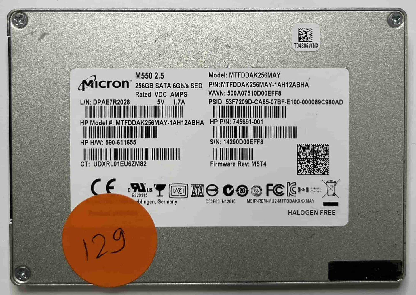 MICRON MTFDDAK256MAY MTFDDAK256MAY (129) SSD for Sale