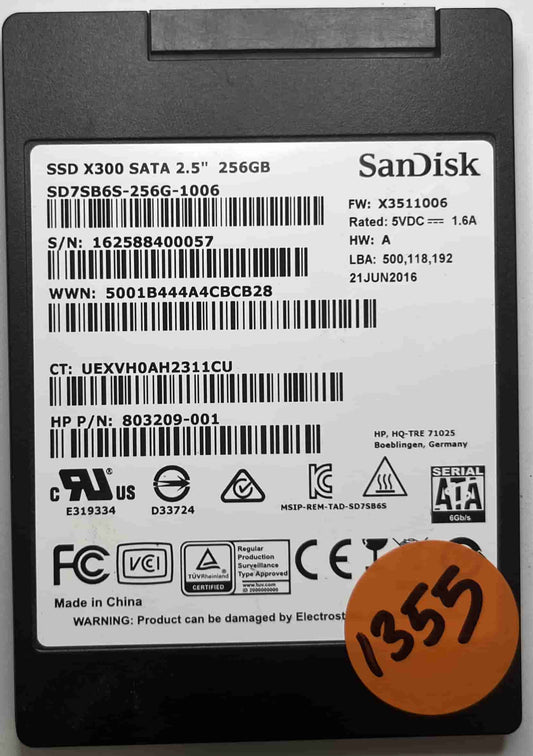 SANDISK SD7SB6S-256G-1006 803209-001 (1355) SSD for Sale