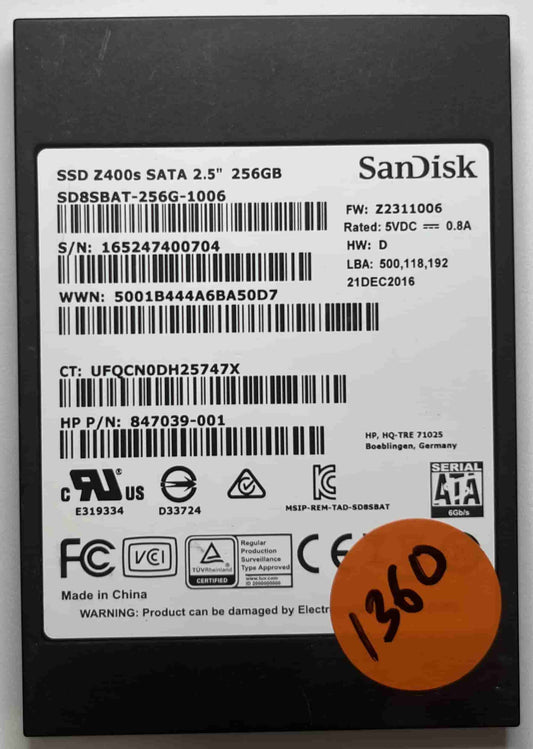 SANDISK SD8SBAT-256G-1006 847039-001 (1360) SSD for Sale