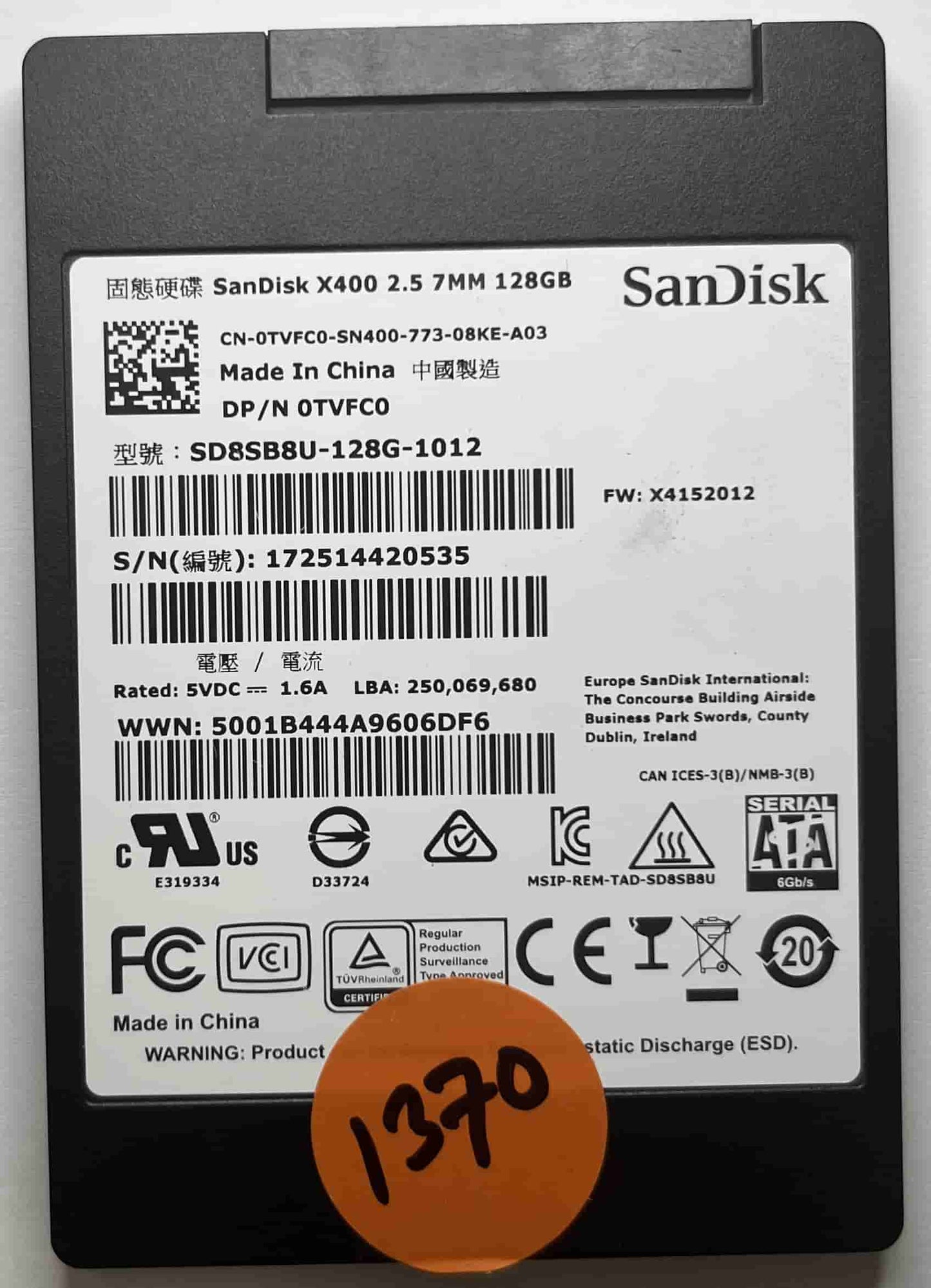 SANDISK SD8SB9U-128G-1012 (1370) SSD for Sale