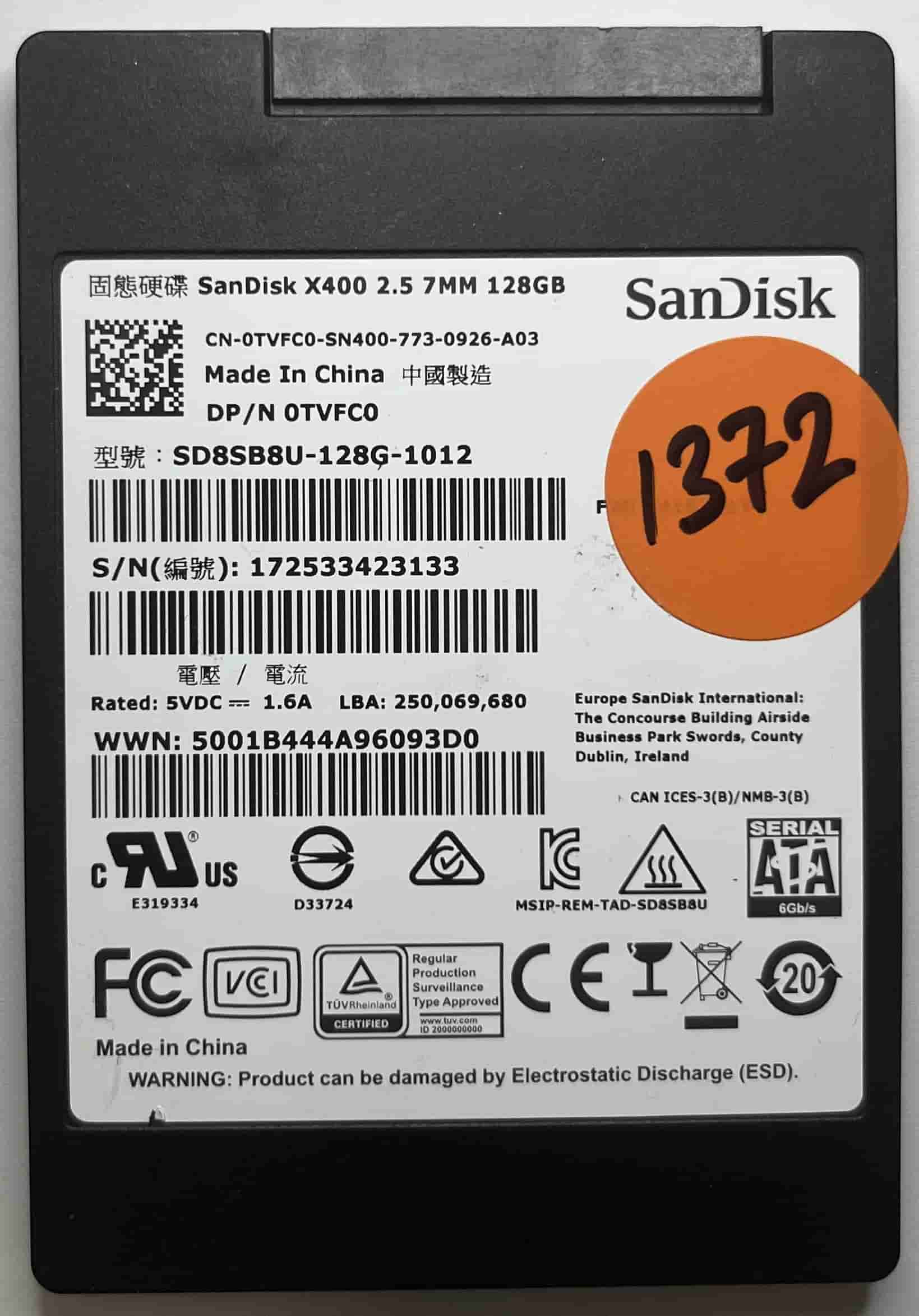 SANDISK SD8SB9U-128G-1012 (1372) SSD for Sale