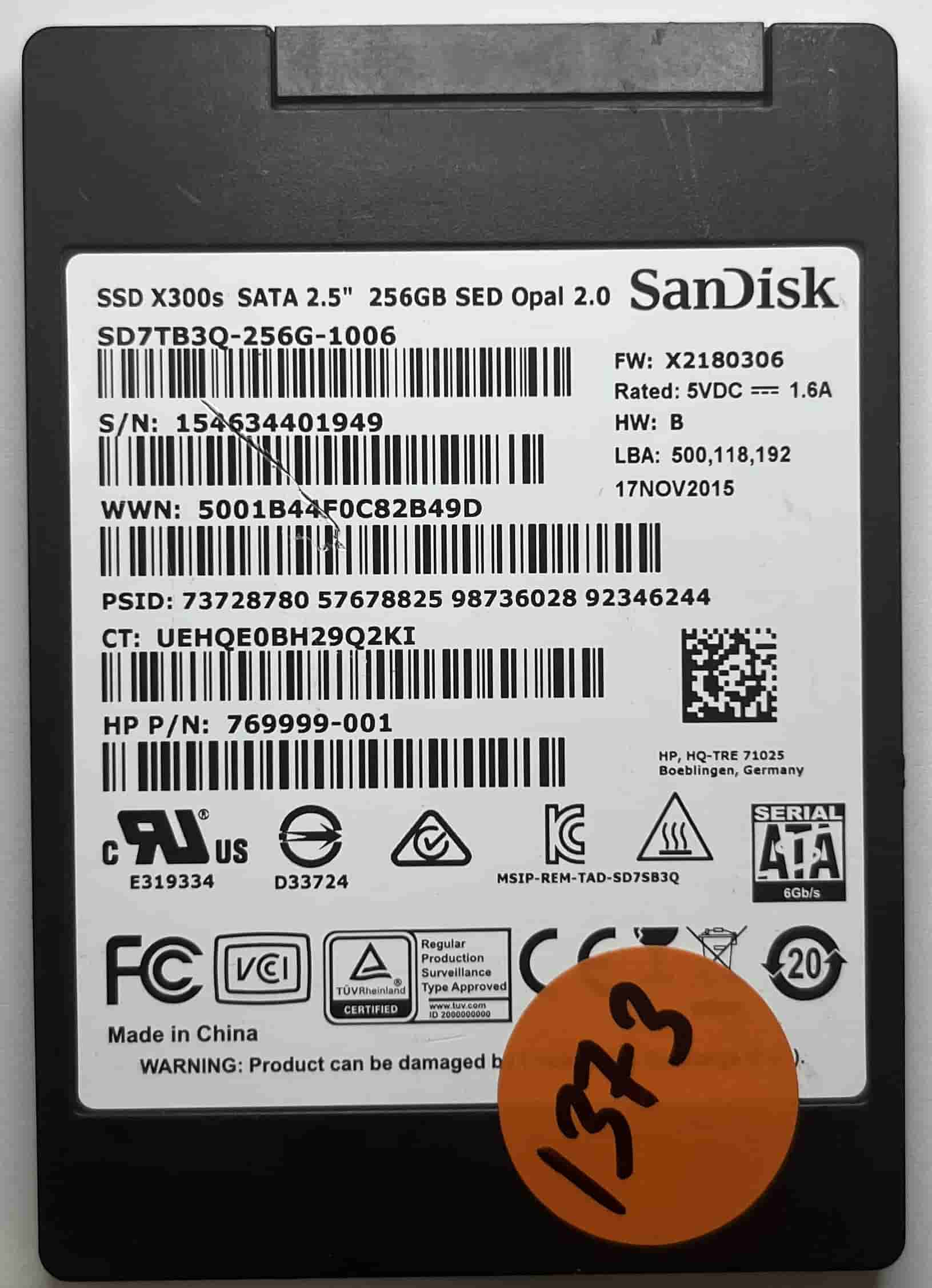 SANDISK SD7TB3Q-256G-1006 769999-001 (1373) SSD for Sale