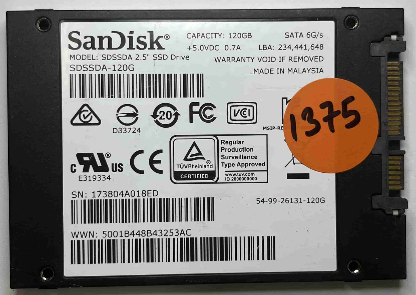 SANDISK SDSSDA120G (1375) SSD for Sale