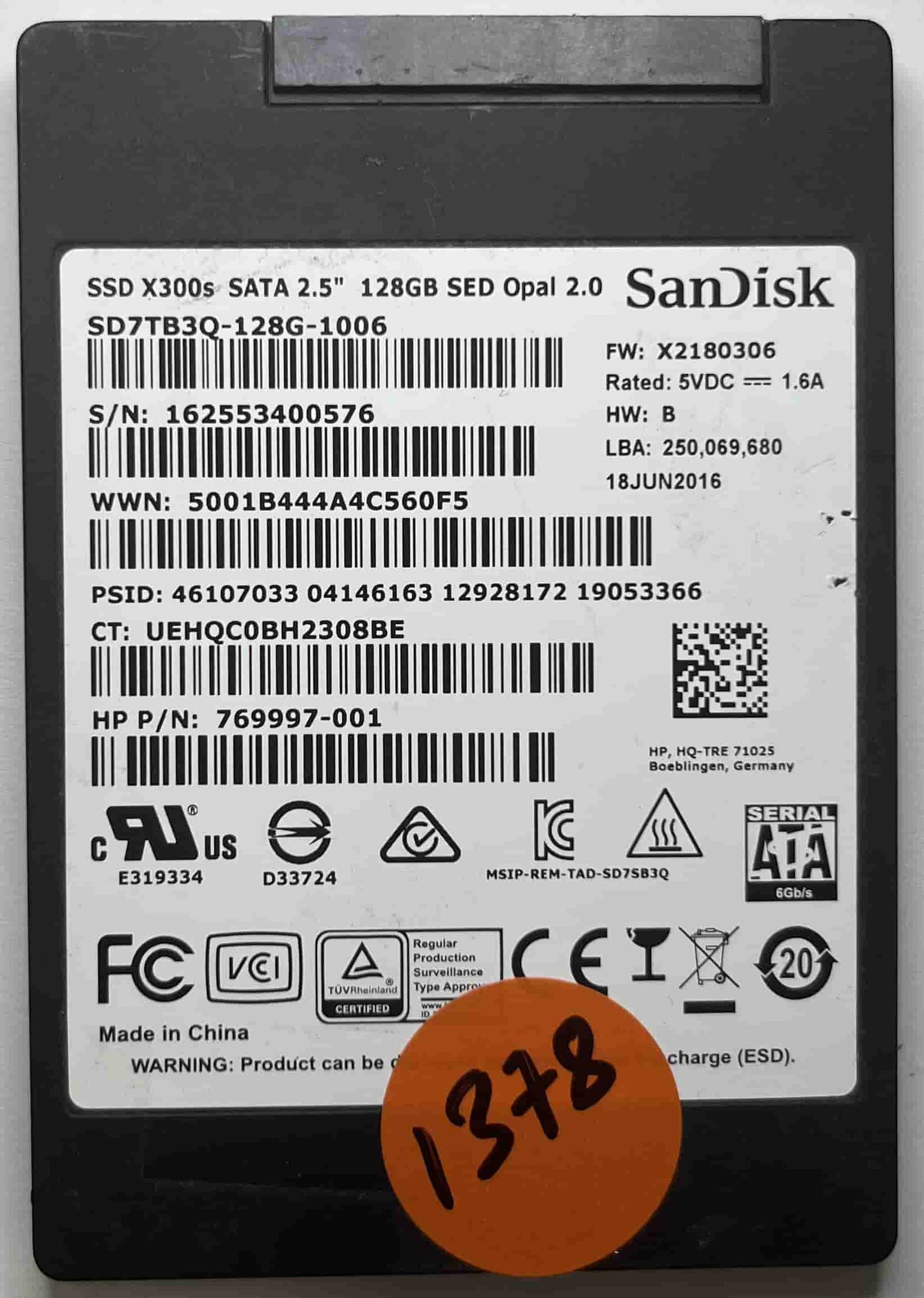 SANDISK SD7TB3Q-128G-1006 769997-001 (1378) SSD for Sale