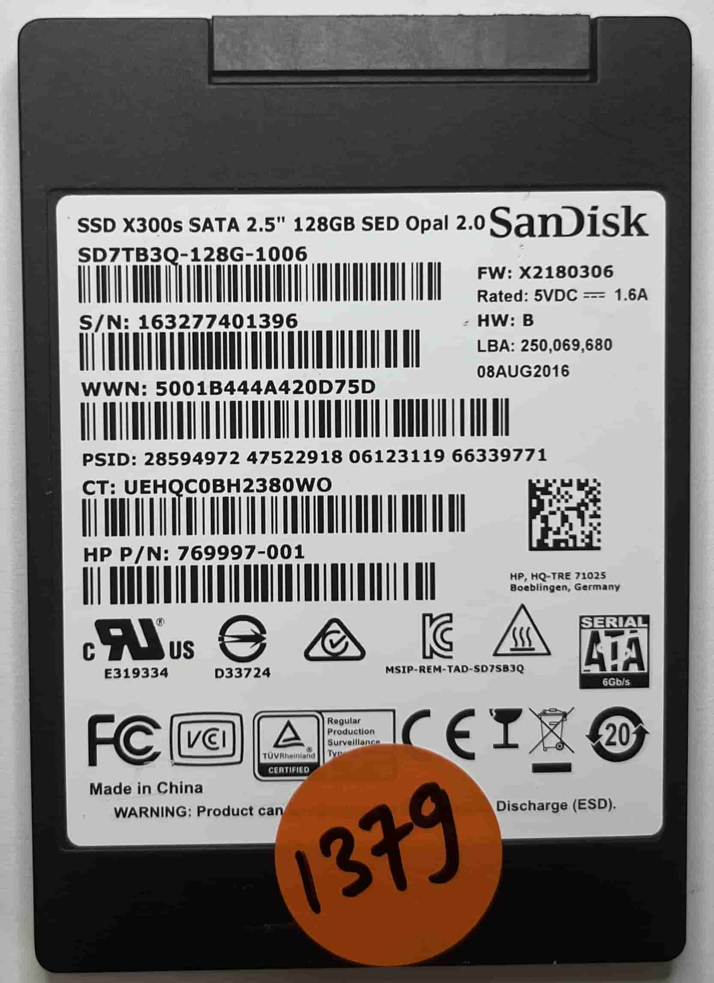 SANDISK SD7TB3Q-128G-1006 769997-001 (1379) SSD for Sale