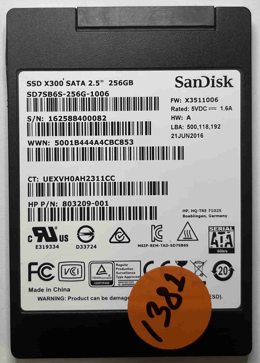 SANDISK SD7SB6S-256G-1006 803209-001 (1381) SSD for Sale