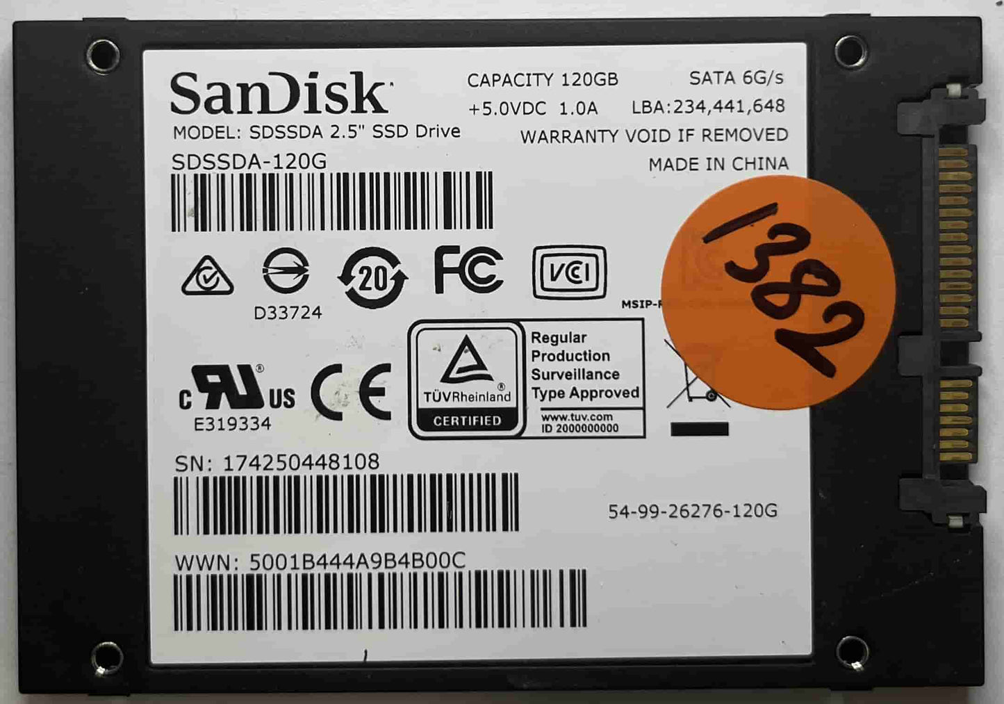 SANDISK SDSSDA-120G (1382) SSD for Sale