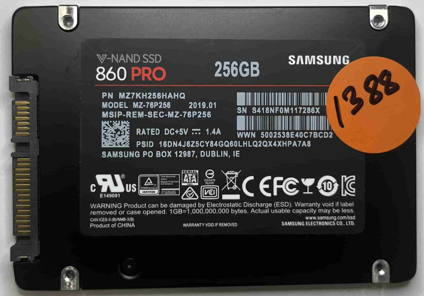 SAMSUNG MZ-76P256 MZ7KH256HAHQ (1388) SSD for Sale