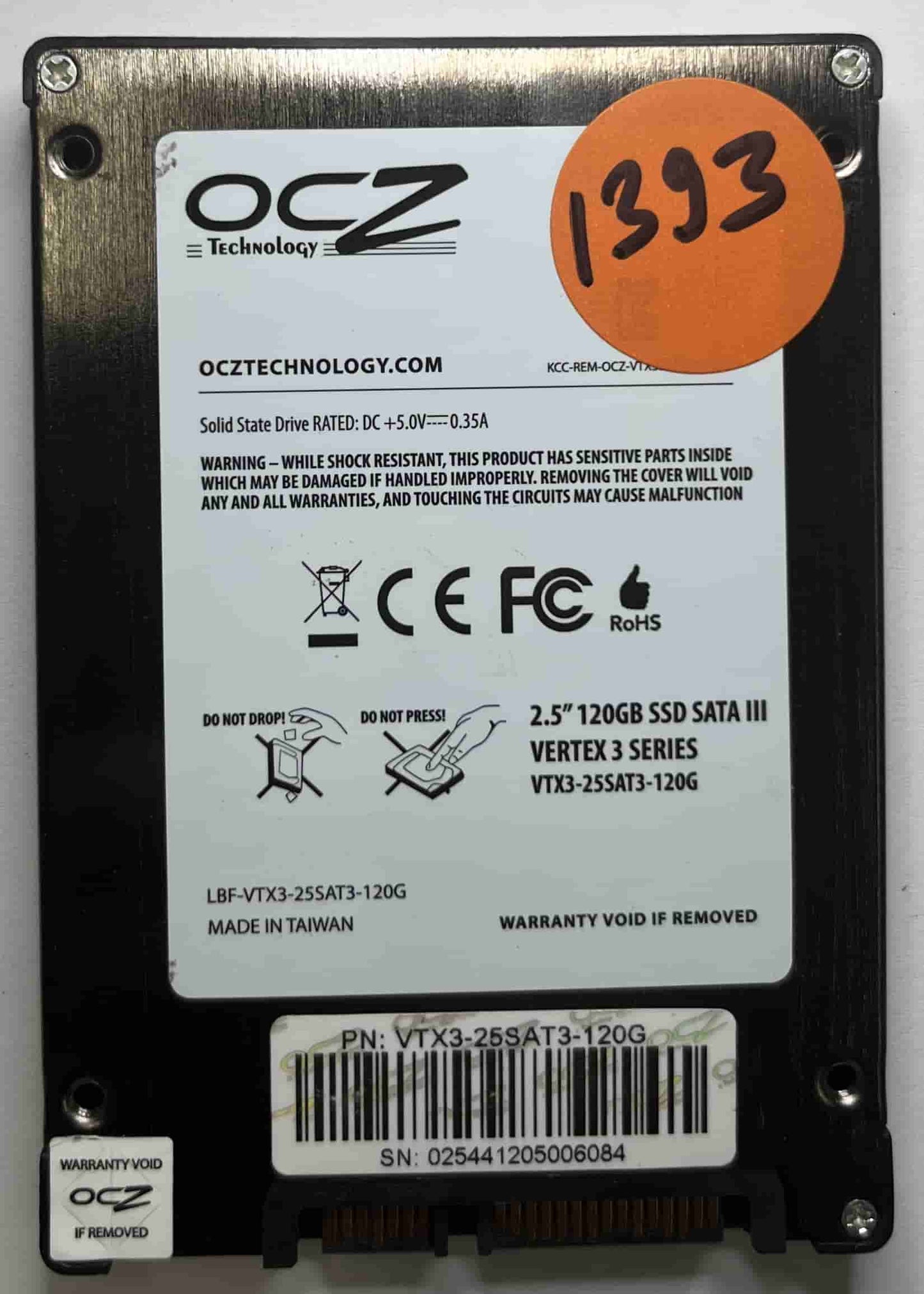 OCZ-VERTEX3 LBF-VTX3 VTX3-25SAT3-120G (1393) SSD for Sale