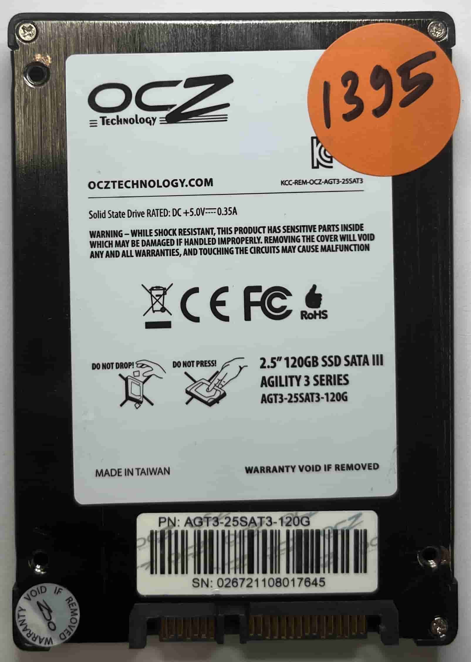 OCZ-AGILITY3 AGILITY3 120.0 GB AGT3-25SAT3-120G (1395) SSD for Sale