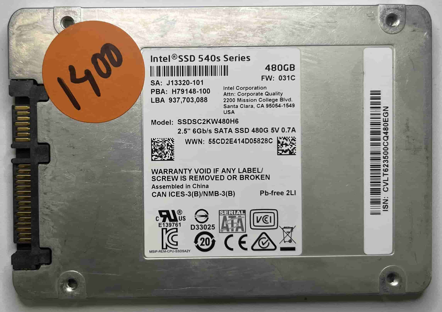 INTEL SSDSC2KW480H6 (1400) SSD for Sale