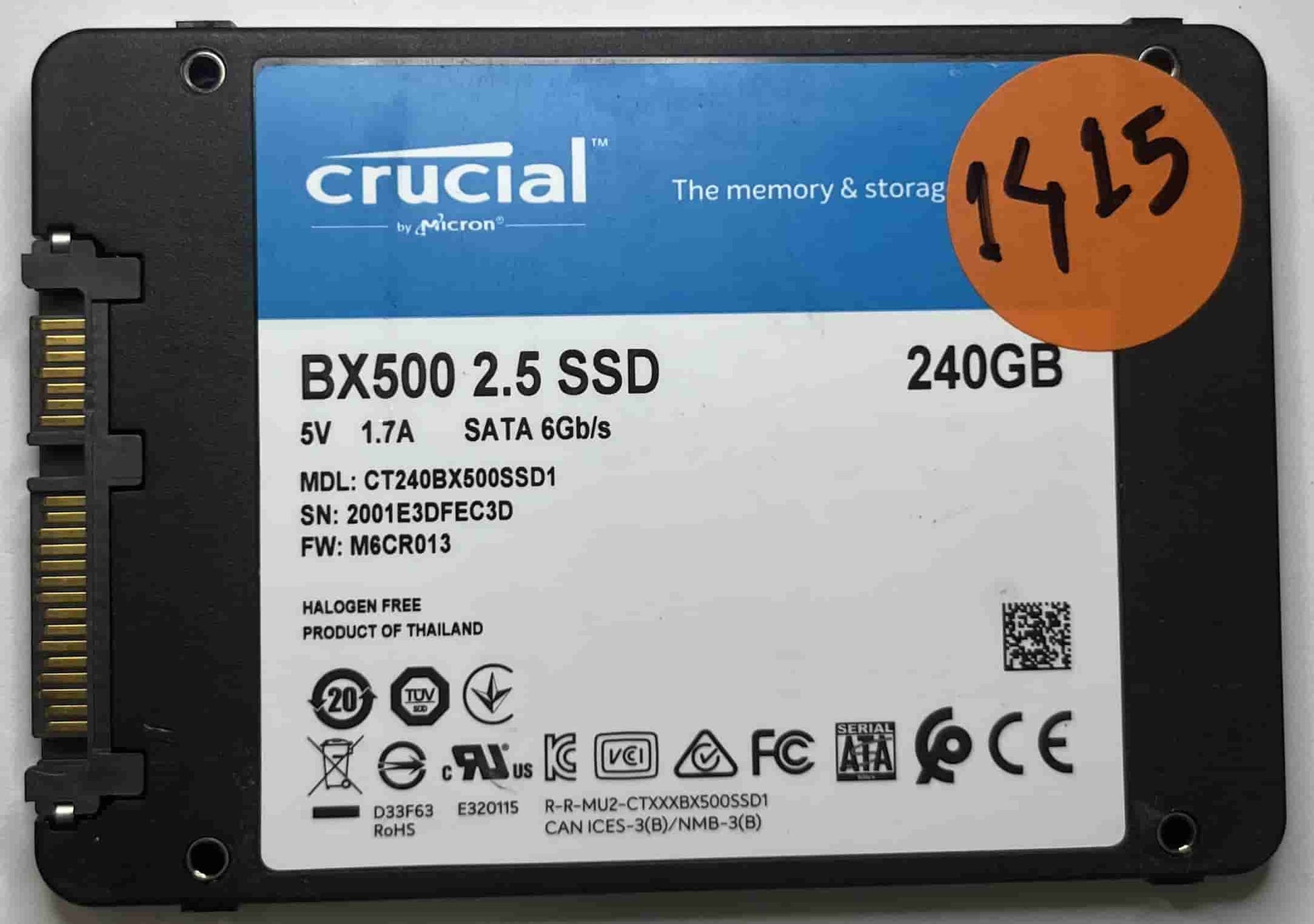 CRUCIAL CT240BX500SSD1 (1415) SSD for Sale