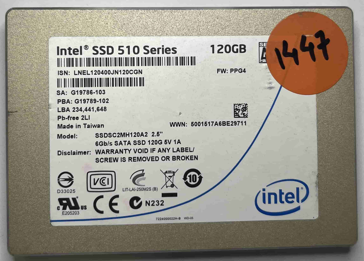 INTEL SSDSC2MH120A2 (1447) SSD for Sale