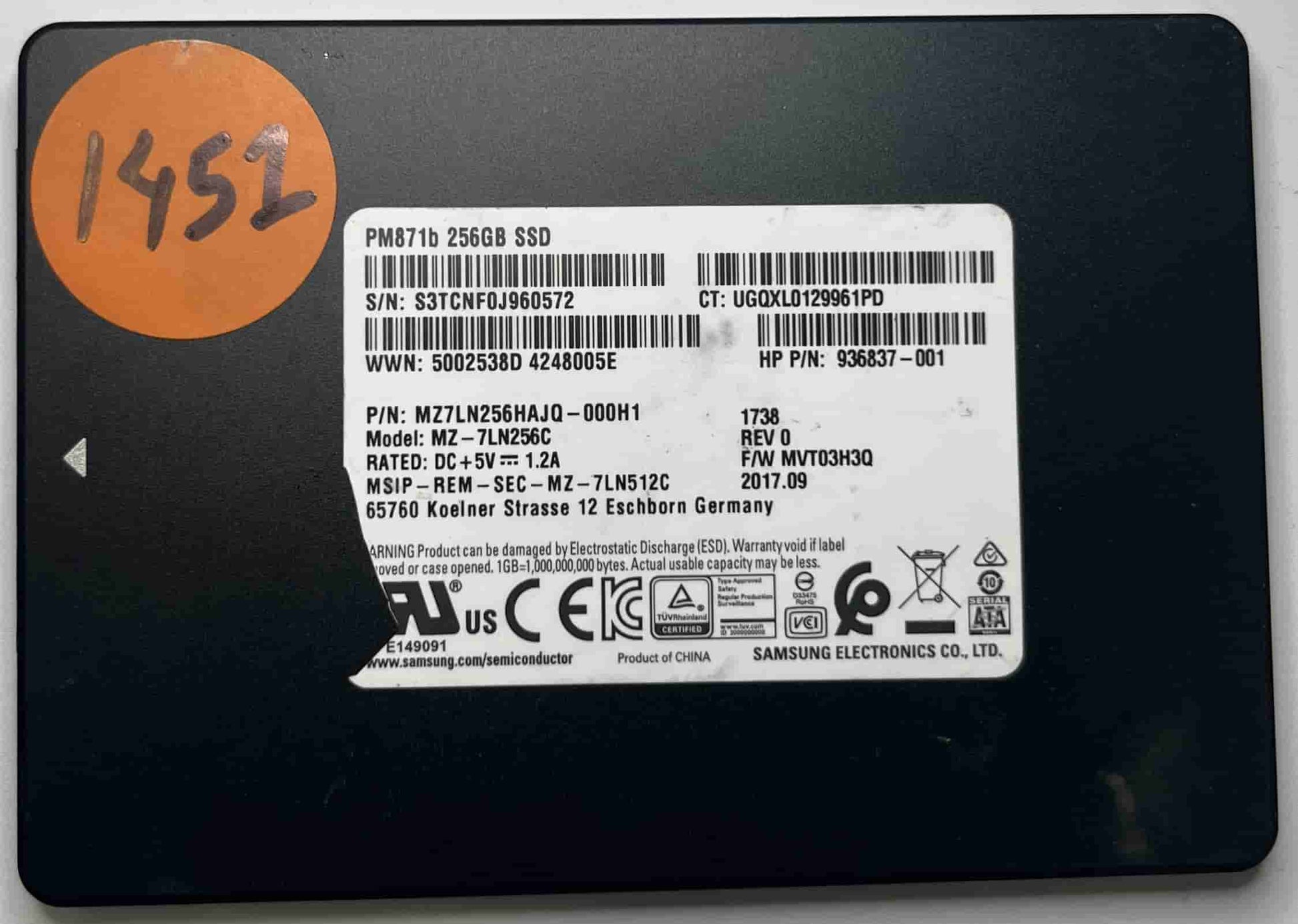 SAMSUNG MZ-7LN256C MZ7LN256HAJQ-000H1 (1451) SSD for Sale