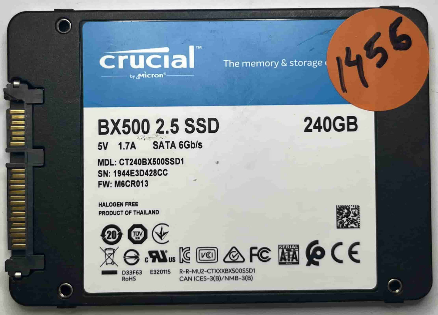 CRUCIAL CT240BX500SSD1 (1456) SSD for Sale