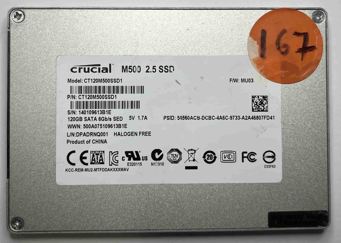 CRUCIAL CT120M500SSD1 CT120M500SSD1 (167) SSD for Sale