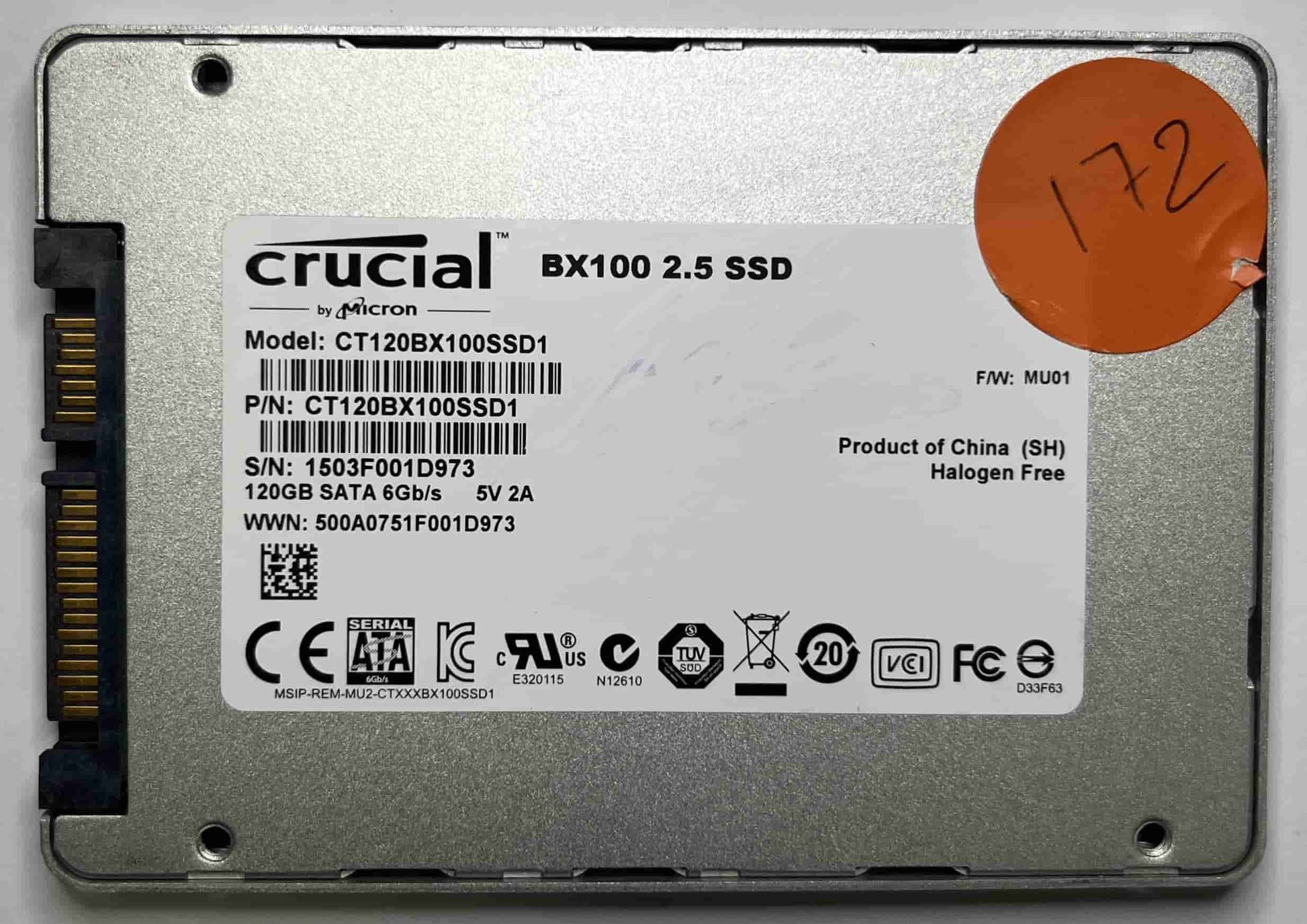 CRUCIAL CT120BX100SSD1 CT120BX100SSD1 (172) SSD for Sale