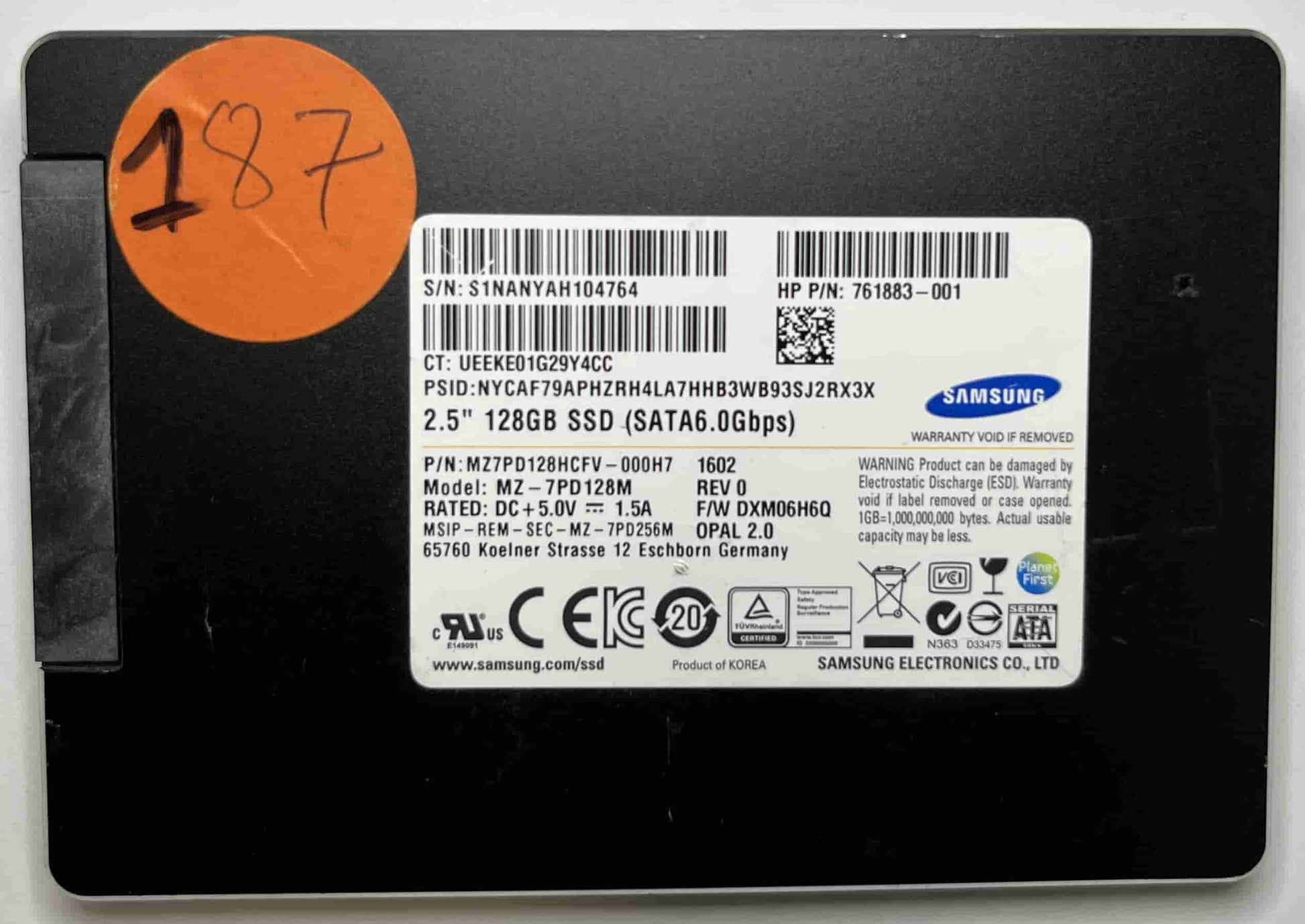 SAMSUNG MZ-7PD128M MZ7PD128HCFV (187) SSD for Sale
