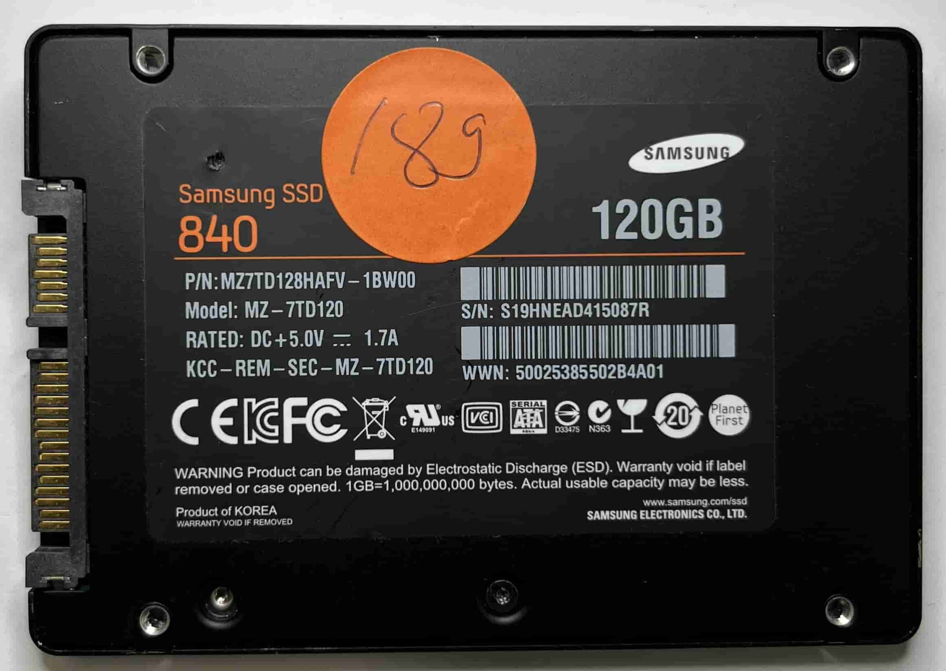 SAMSUNG MZ-7TD120 MZ7TD128HAFV (189) SSD for Sale