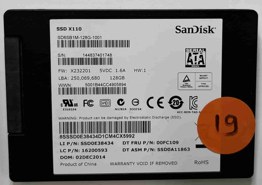 SANDISK SD6SB1M128G1001 SSD0E38434 (19) SSD for Sale