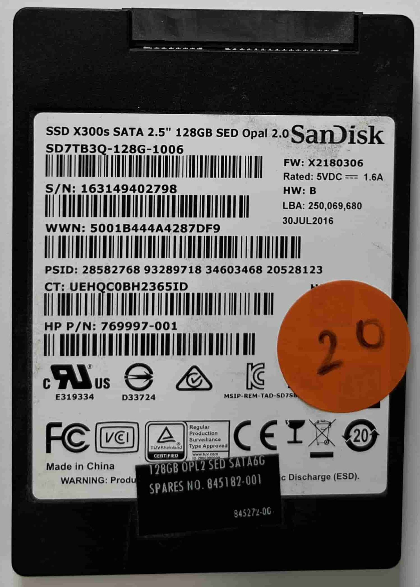 SANDISK SD7TB3Q-128G-1006 769997-001 (20) SSD for Sale