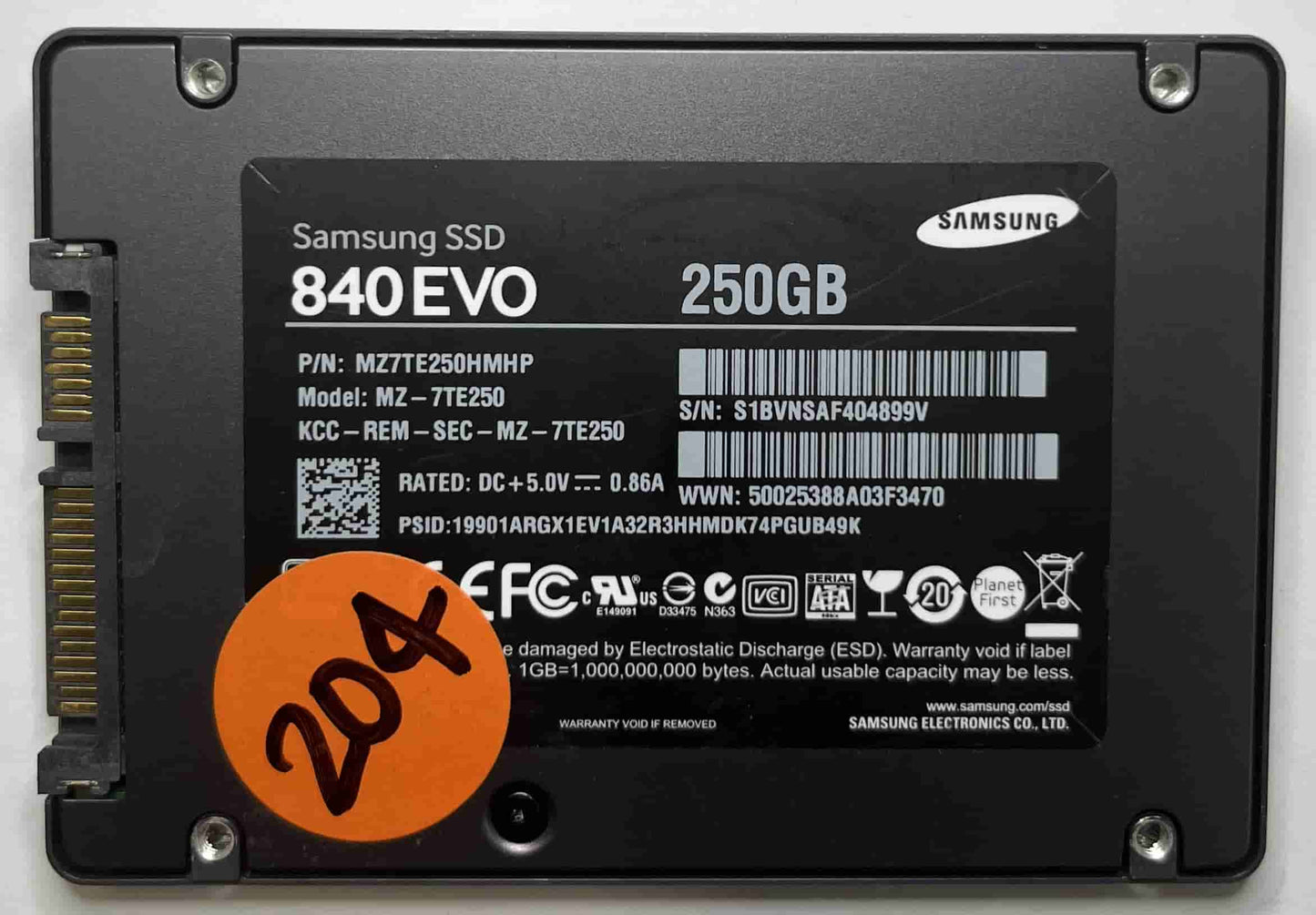 SAMSUNG MZ7TE250 MZ7TE250HMHP (204) SSD for Sale