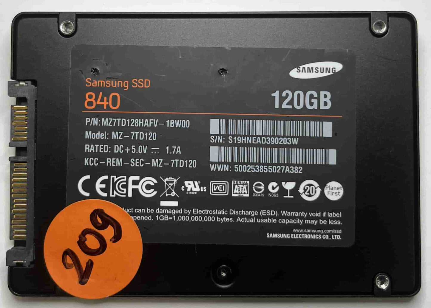 SAMSUNG MZ7TD120 MZ7TD128HAFV (209) SSD for Sale
