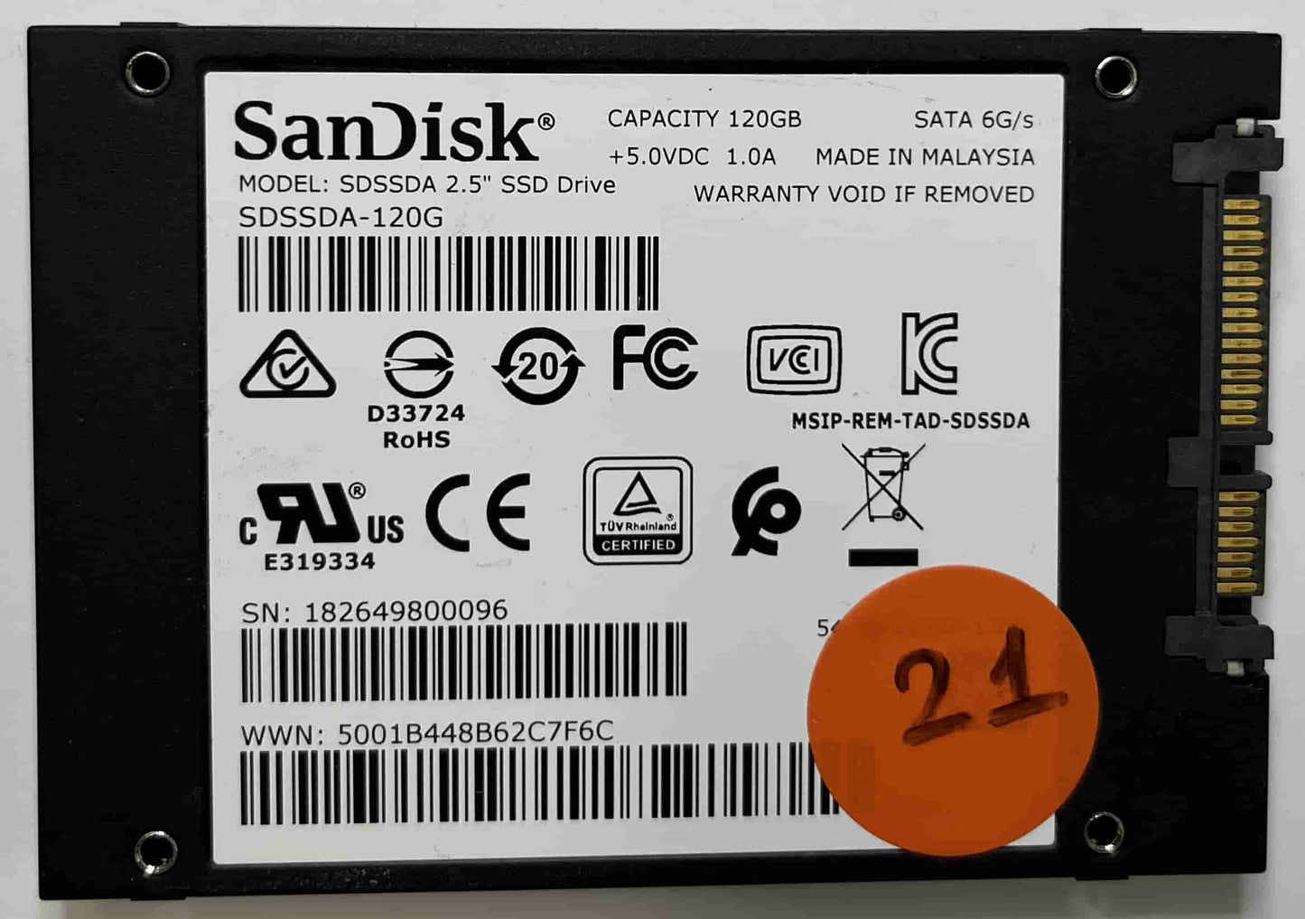 SANDISK SSD PLUS 120GB (21) SSD for Sale