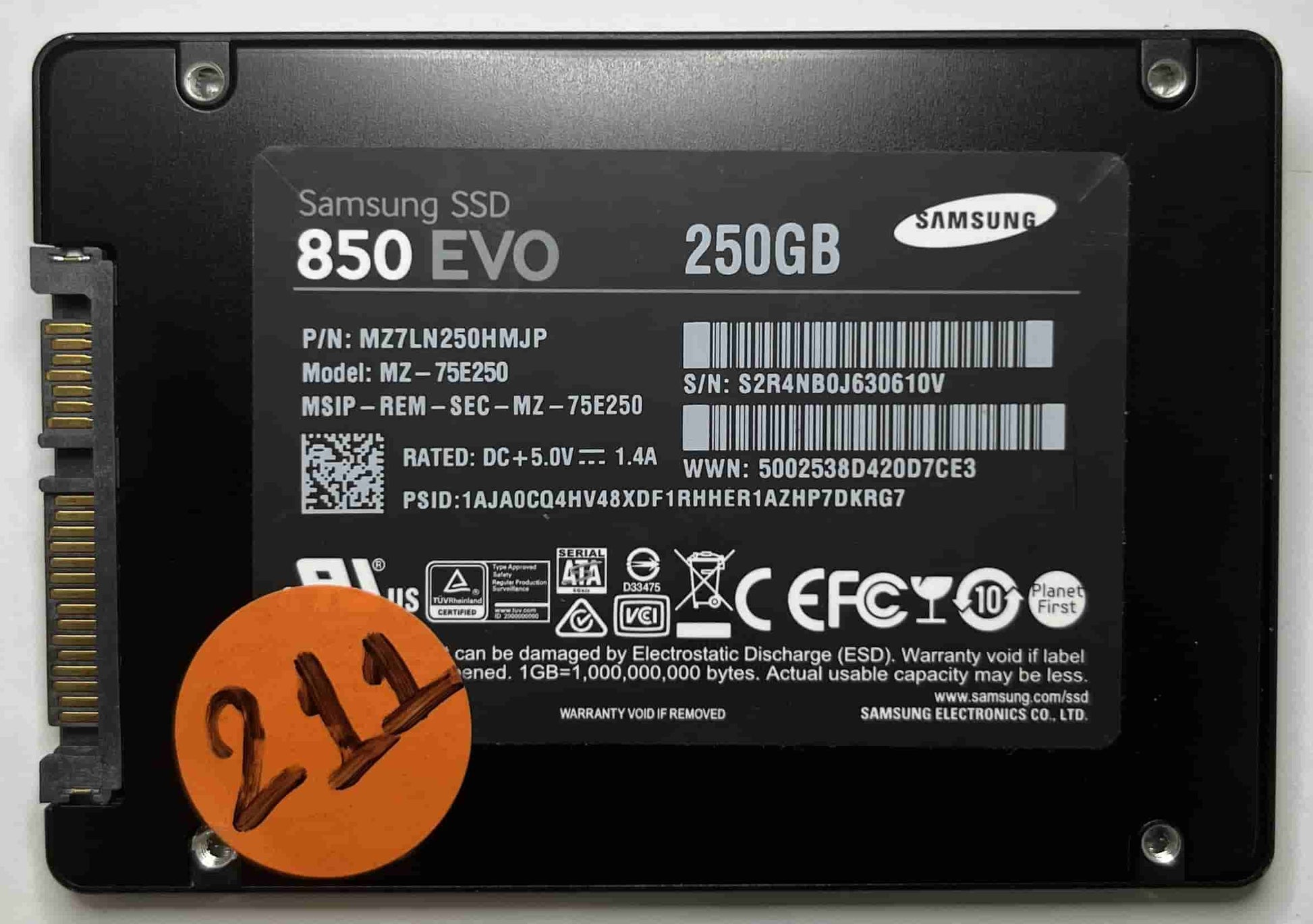 SAMSUNG MZ75E250 MZ7LN250HMJP (211) SSD for Sale