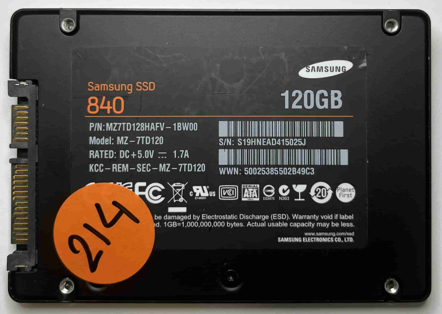SAMSUNG MZ7TD120 MZ7TD128HAFV (214) SSD for Sale