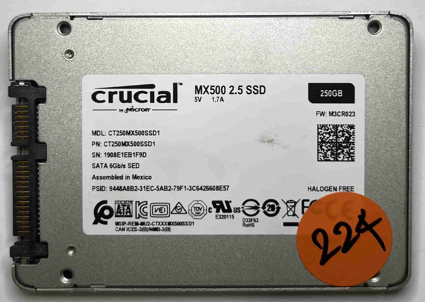 CRUCIAL CT250MX500SSD1 CT250MX500SSD1 (224) SSD for Sale