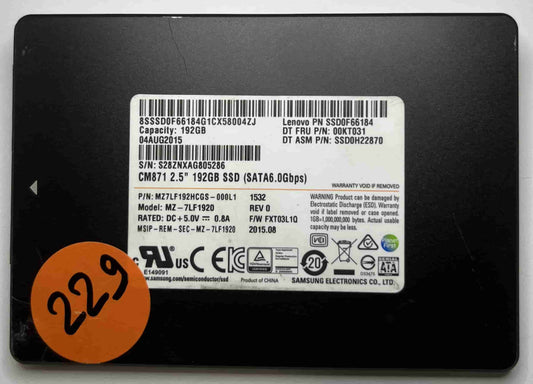 SAMSUNG MZ7LF1920 MZ7LF192HCGS (229) SSD for Sale