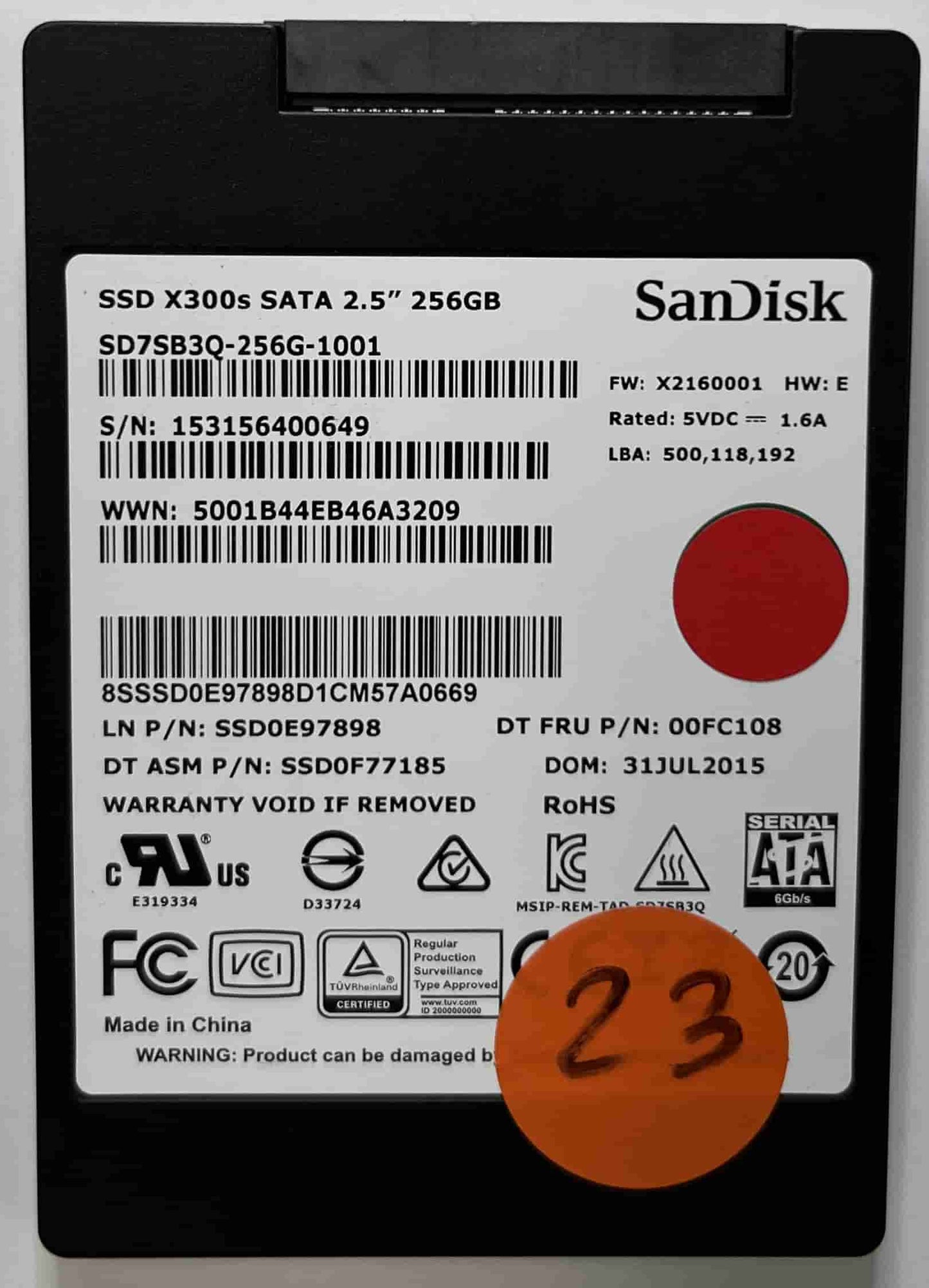 SANDISK SD7SB3Q256G1001 SSD0E97898 (23) SSD for Sale